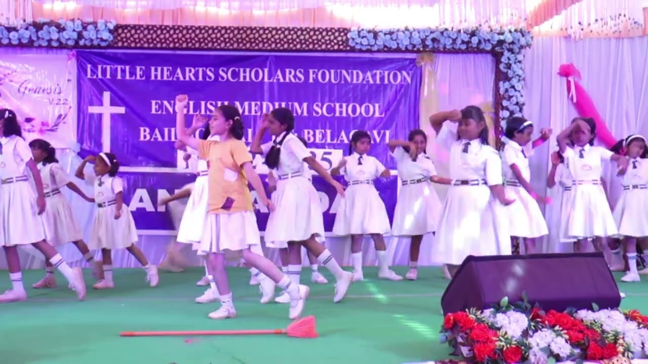 Class 4th Dance, #ChildLabour, Little Hearts School, Bailhongal, Annual Day