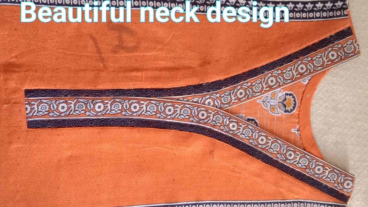 V placket neck design without collar | v placket neck design cutting and stitching|