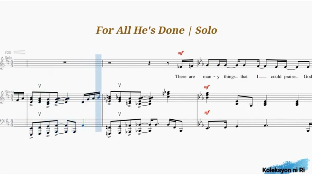 For All He's Done | Solo | Vocal Guide by Sis. Dannah Abella