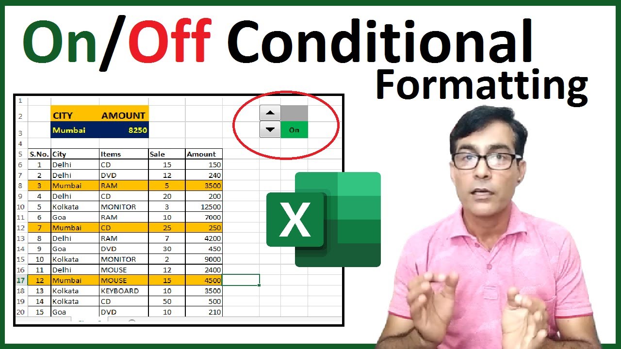 Conditional formatting On/Off button in excel | Amazing Conditional formatting in advanced excel