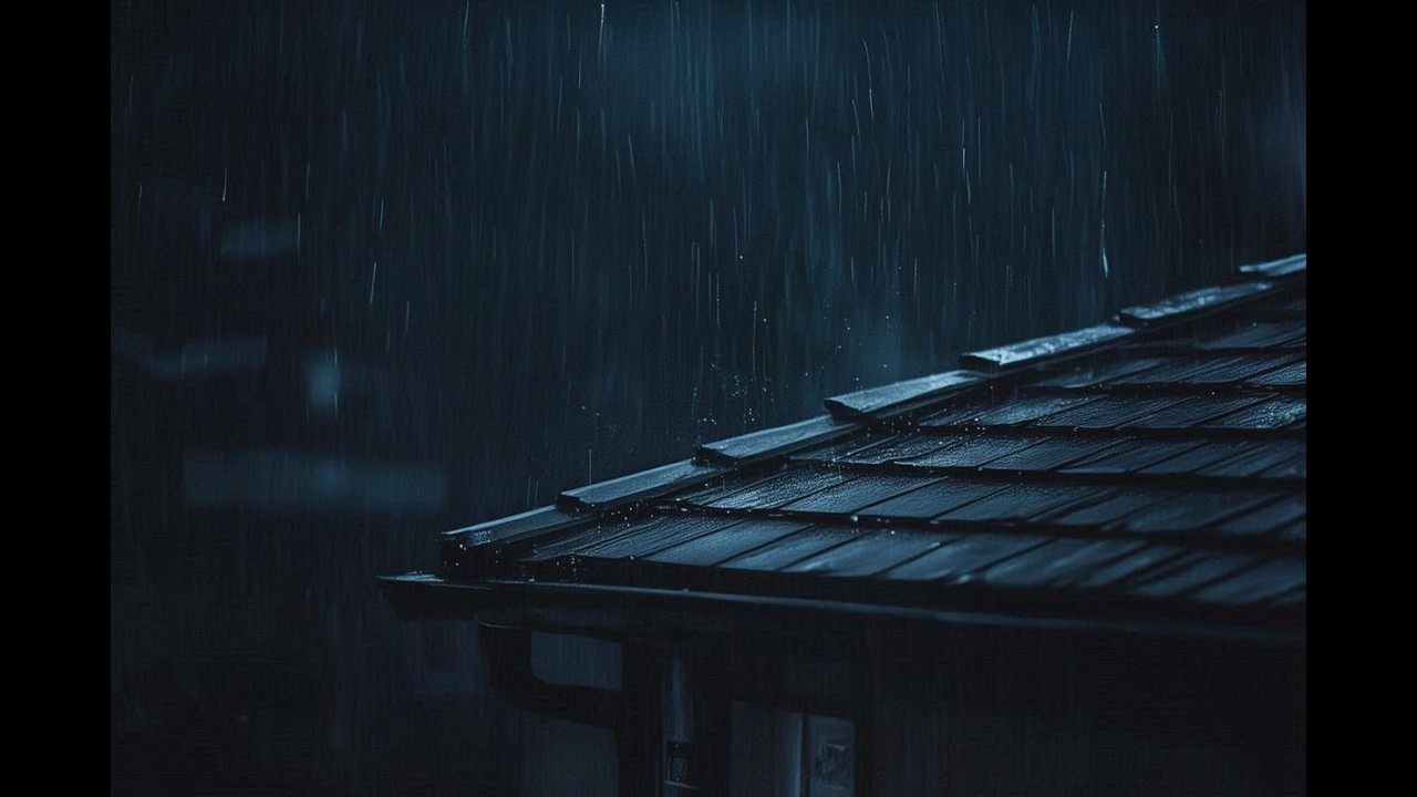 深夜、遠い屋根に静かに降る雨音｜作業・リラックス・安眠用 | 6時間　Quiet Rain on a Distant Roof at Midnight | Sleep Sound | 6hour