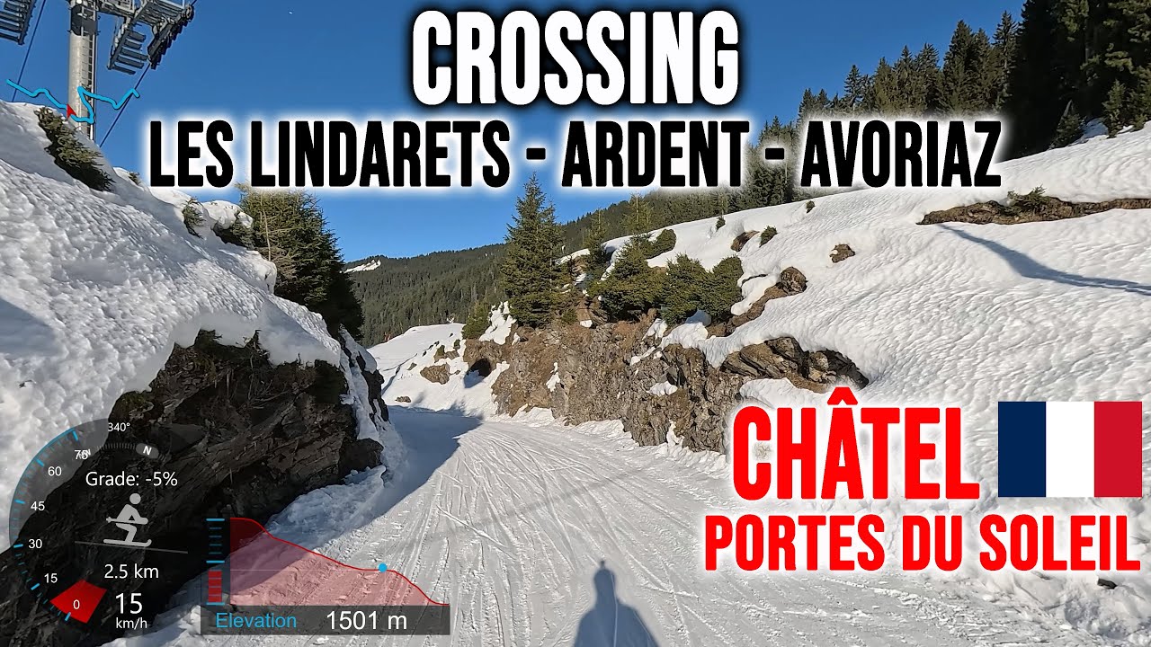 [4K] Skiing Châtel, Crossing Les Lindarets - Ardent - Avoriaz, Portes du Soleil France, GoPro HERO13