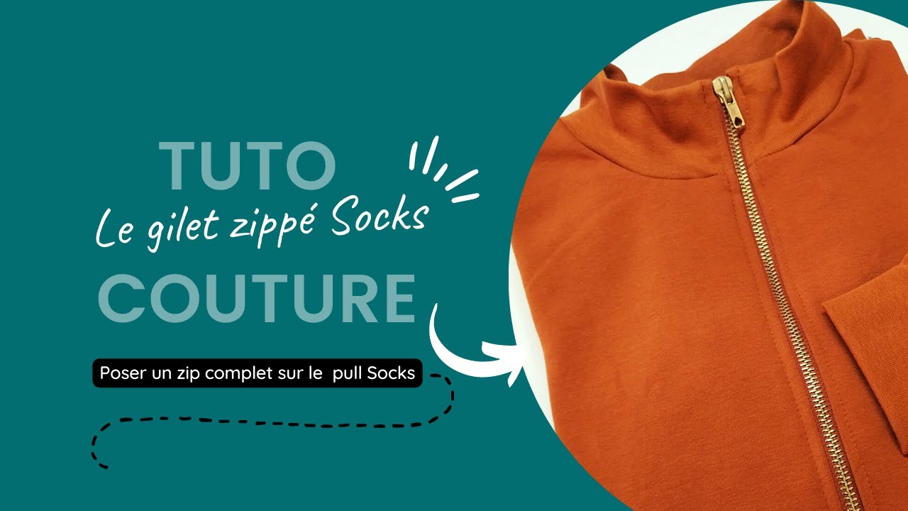 Tuto couture : Comment poser un zip complet sur son pull socks pour en faire un gilet ?