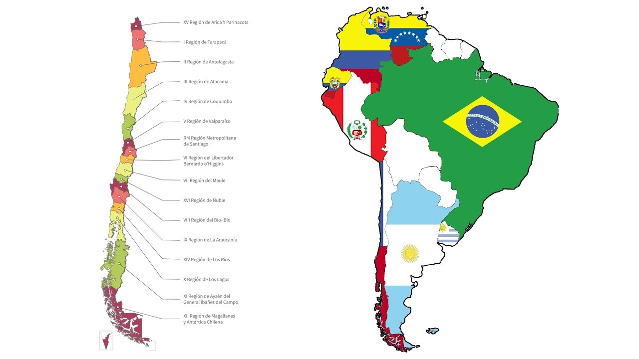 Ubicación de Chile, Países Limítrofes, Regiones y Capital.| Canal Block 6