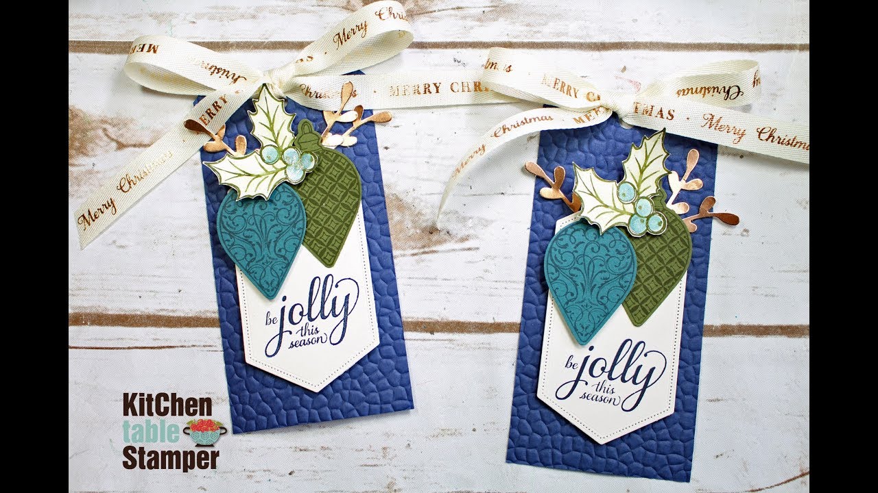 Stampin' Up! Christmas Gleaming Bag Tag Tutorial with Kitchen Table Stamper