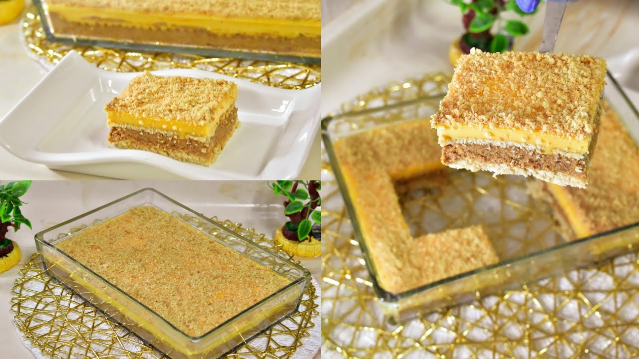 الحلى الذهبي من الحلويات البارده من غير فرن او بيض او كريمه Roasted Milk Sweet . Golden Sweets