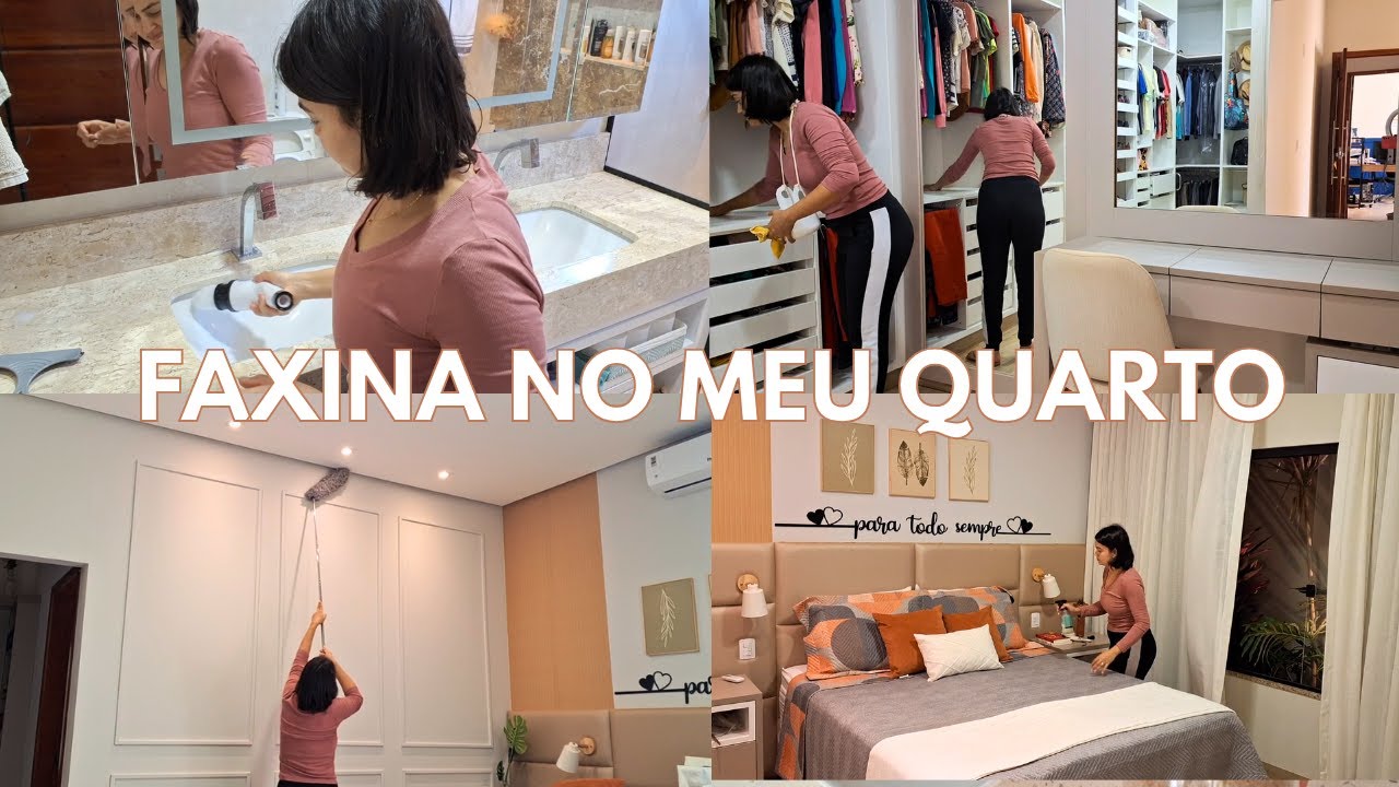 FAXINA NO QUARTO, BANHEIRO E CLOSET✨FICOU TUDO LIMPINHO E CHEIROSO 🥰 MUDEI o VISUAL, CORTEI O CABELO