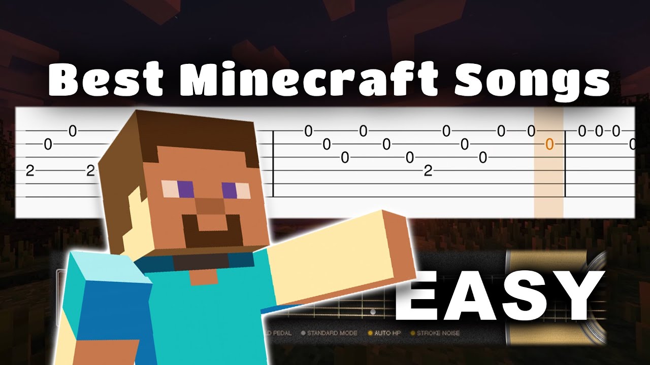 BEST Minecraft songs - EASY Guitar tutorial (TAB)