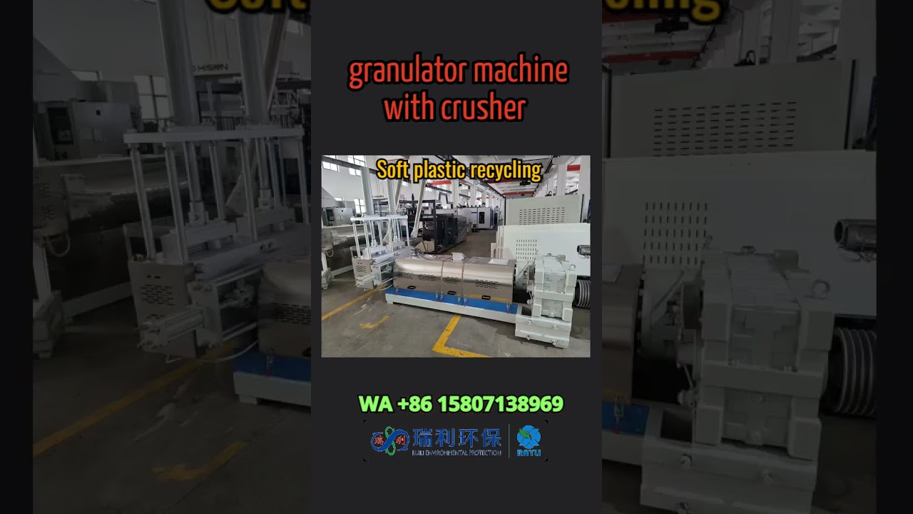 New Granulator with crusher Soft plastic recycling : PP LDPE #machine  for film / woven bags
