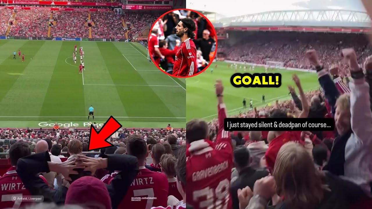 Fans' reaction to Szoboszlai's free-kick goal against Arsenal!