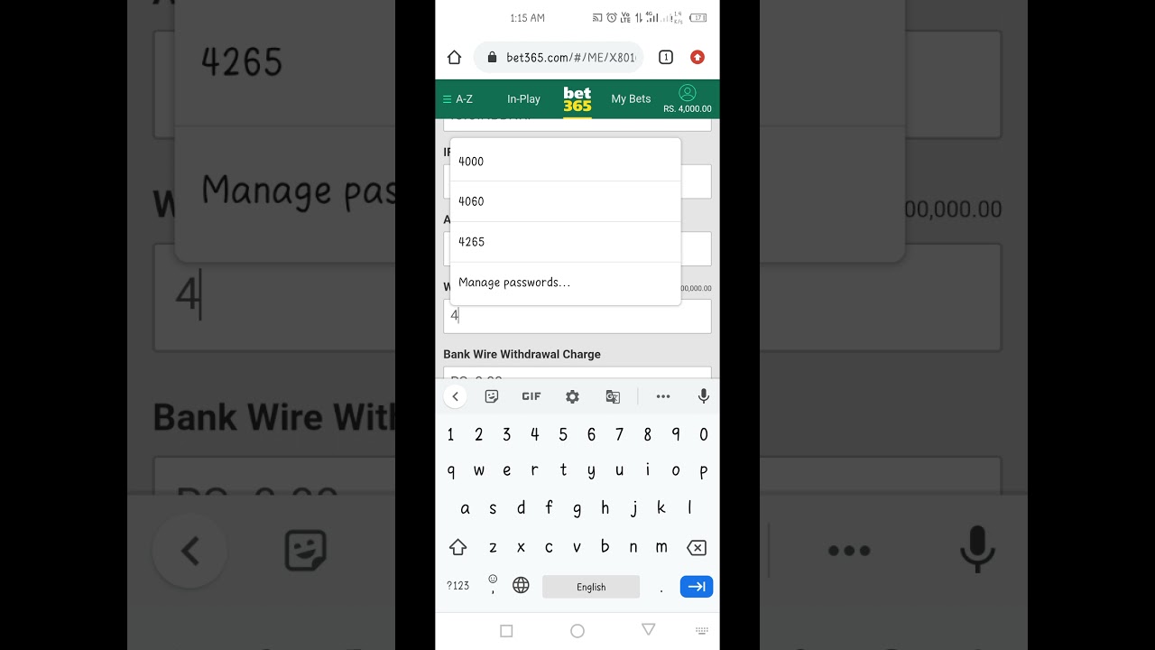 BET365 LIVE WITHDRAWAL