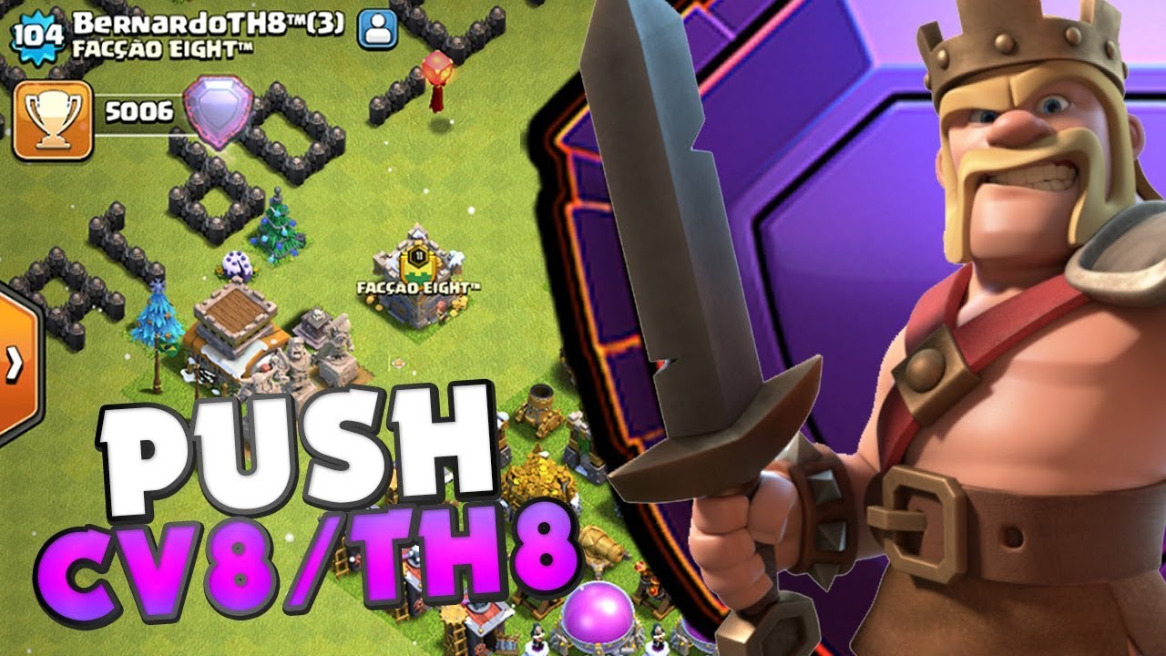 CV8 VS CV13 !! VIDA DE PUSH CV8/TH8 NAS LIGAS ALTAS DO CLASH OF CLANS
