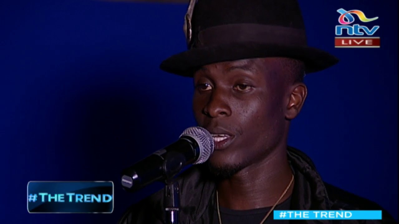 Spoken word poetry maestro Tear drops performing his peace 'Niaje bro, life ni algebra'