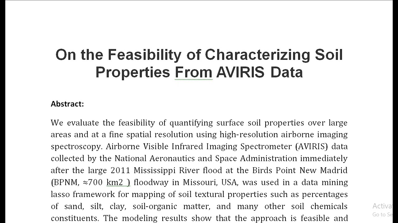 On the Feasibility of Characterizing Soil Properties From AVIRIS Data