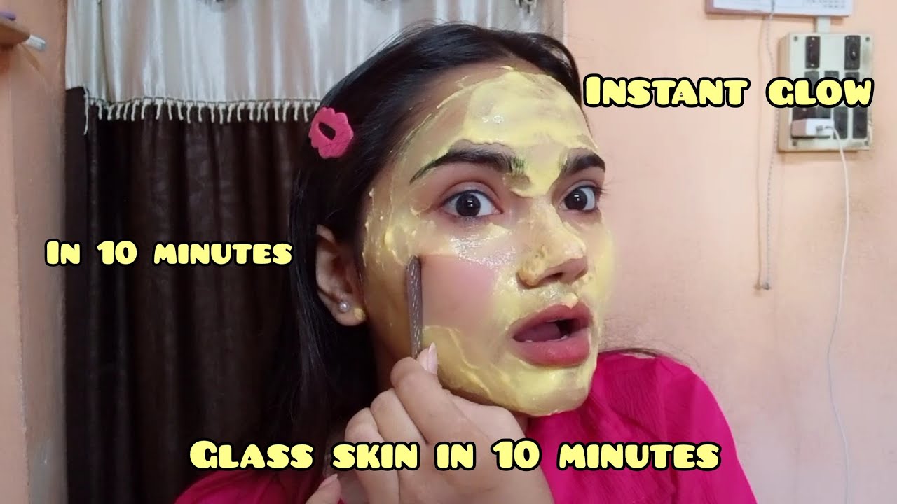 Instant Glowing Skin in 10 Minutes at Home 😍Ghar Baithe 10 Minute Mein Glowing Skin 😌 DESI GLOW ⚡