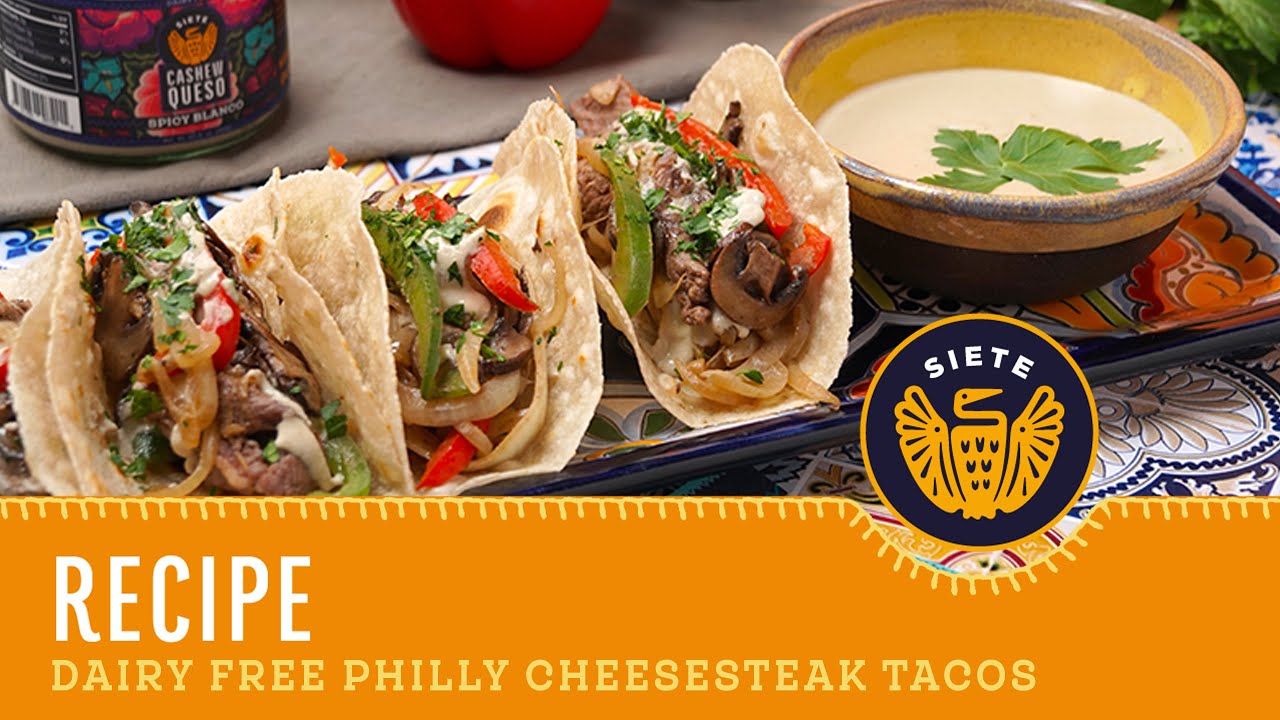 Dairy Free Philly Cheesesteak Tacos