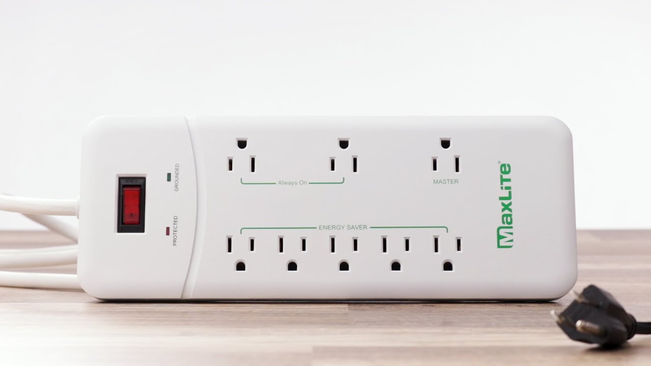 Энергосберегающий удлинитель MaxLite на 8 розеток с защитой от перенапряжения