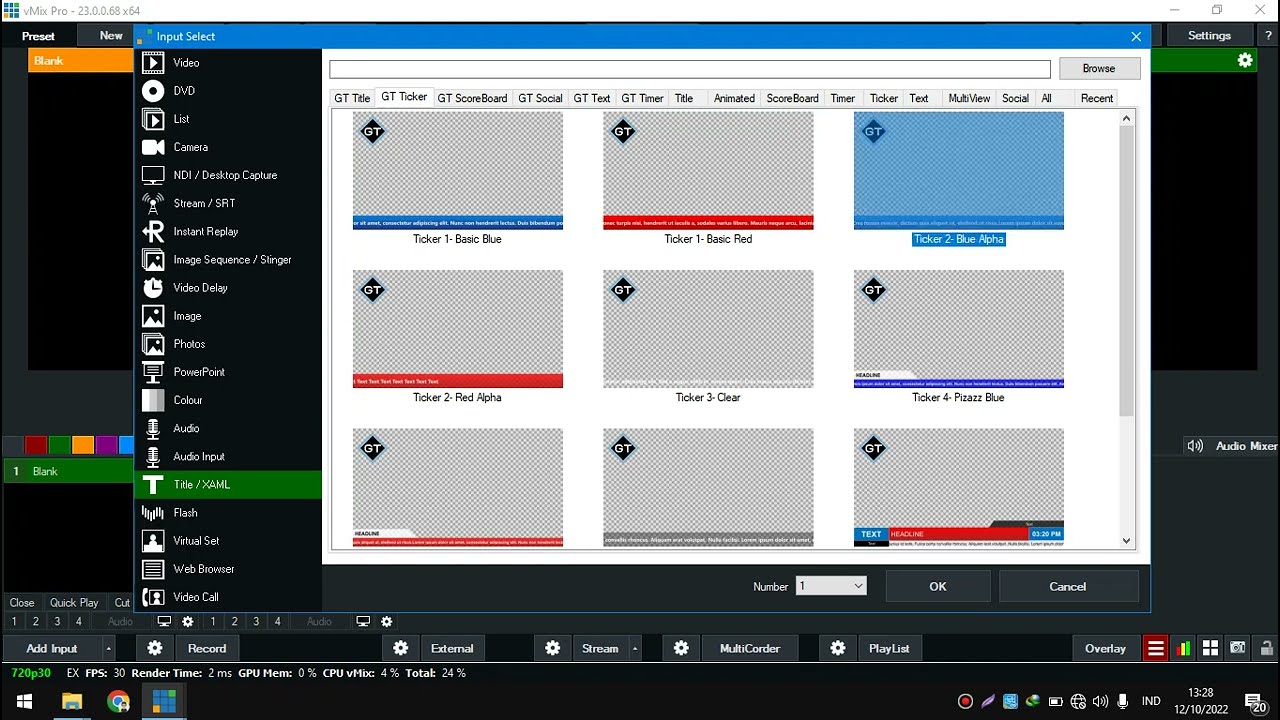 Cara Menambahkan Running Text dan Caption Title di VMIX