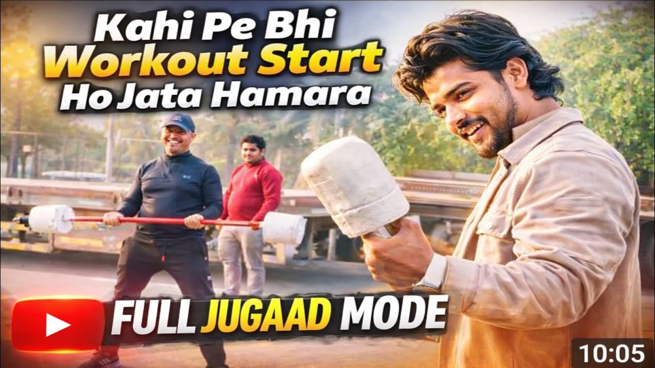 😍Desi Jugaad Workout | Roadside Gym Vlog 💥
