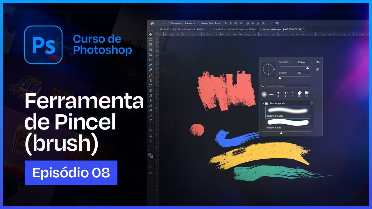 Photoshop do Zero — Ferramenta de Pincel (brush) (Curso Gratuito) - EP 8