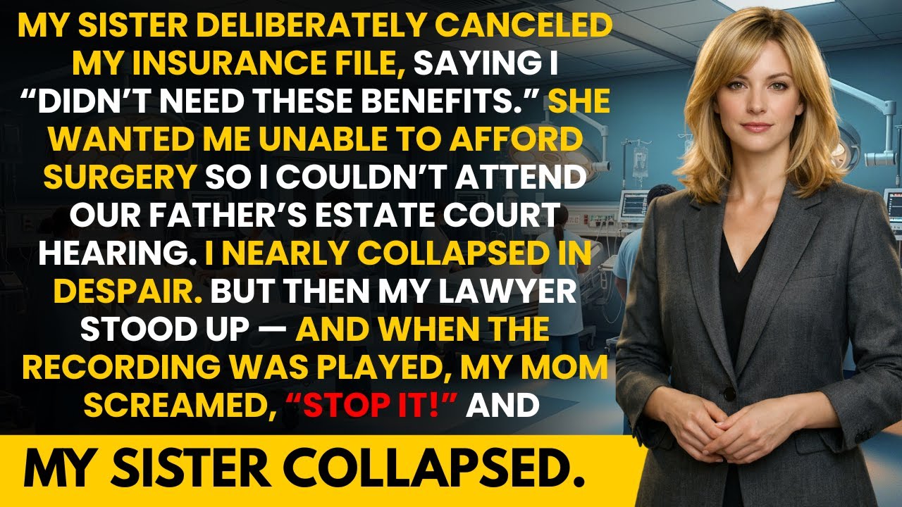 My Sister Canceled My Insurance, Saying I Didn’t Need It—Until My Lawyer Exposed Her in Court