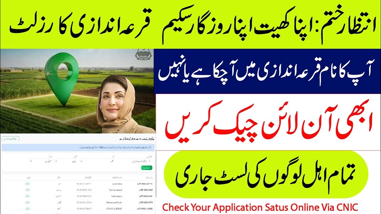 Apna Khet Apna Rozgar Scheme | Check Your Application Status online at akar.pulse.gop.pk