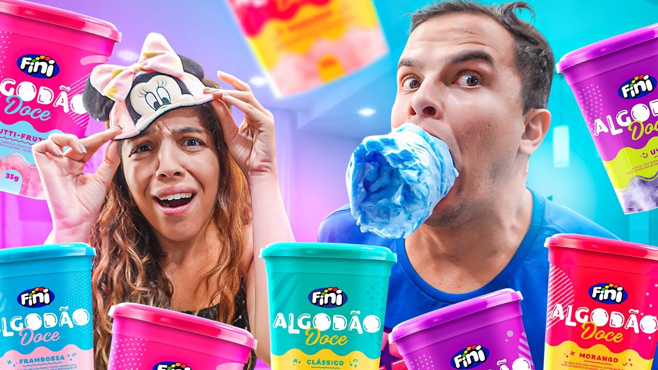 TESTANDO OS SABORES MAIS ESTRANHOS QUE EXISTEM DE ALGODÃO DOCE! - COM RAFA E LUIZ