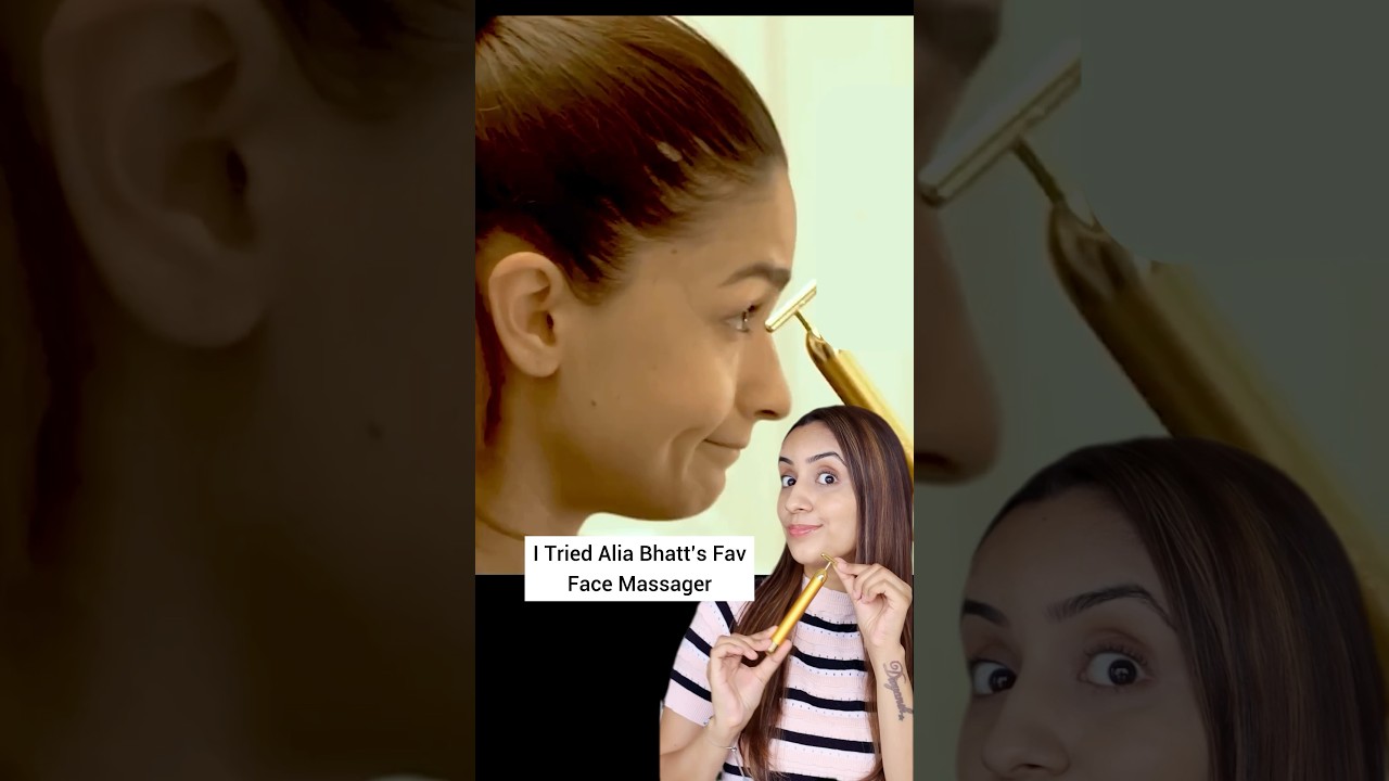 I tried Alia Bhatt&rsquo;s fav face massager 🫣 #trendingshorts #aliabhatt #ashortaday