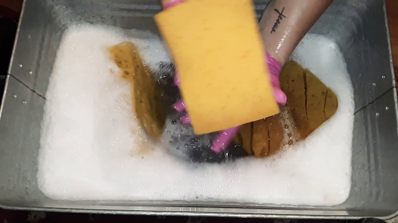 Request: Rinsing pine soaked sponges