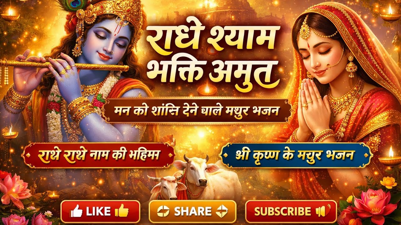 “राधे श्याम भक्ति अमृत – मन को शांति देने वाले मधुर भजन 🌼 Radhe Shyam Bhakti Amrit Krishna Bhajans 🙏