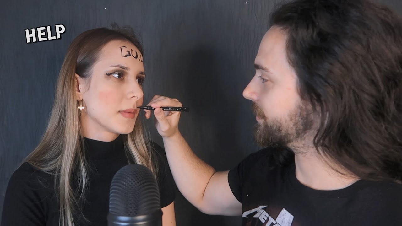 ASMR - MEU NAMORADO ME MAQUIANDO 🤡