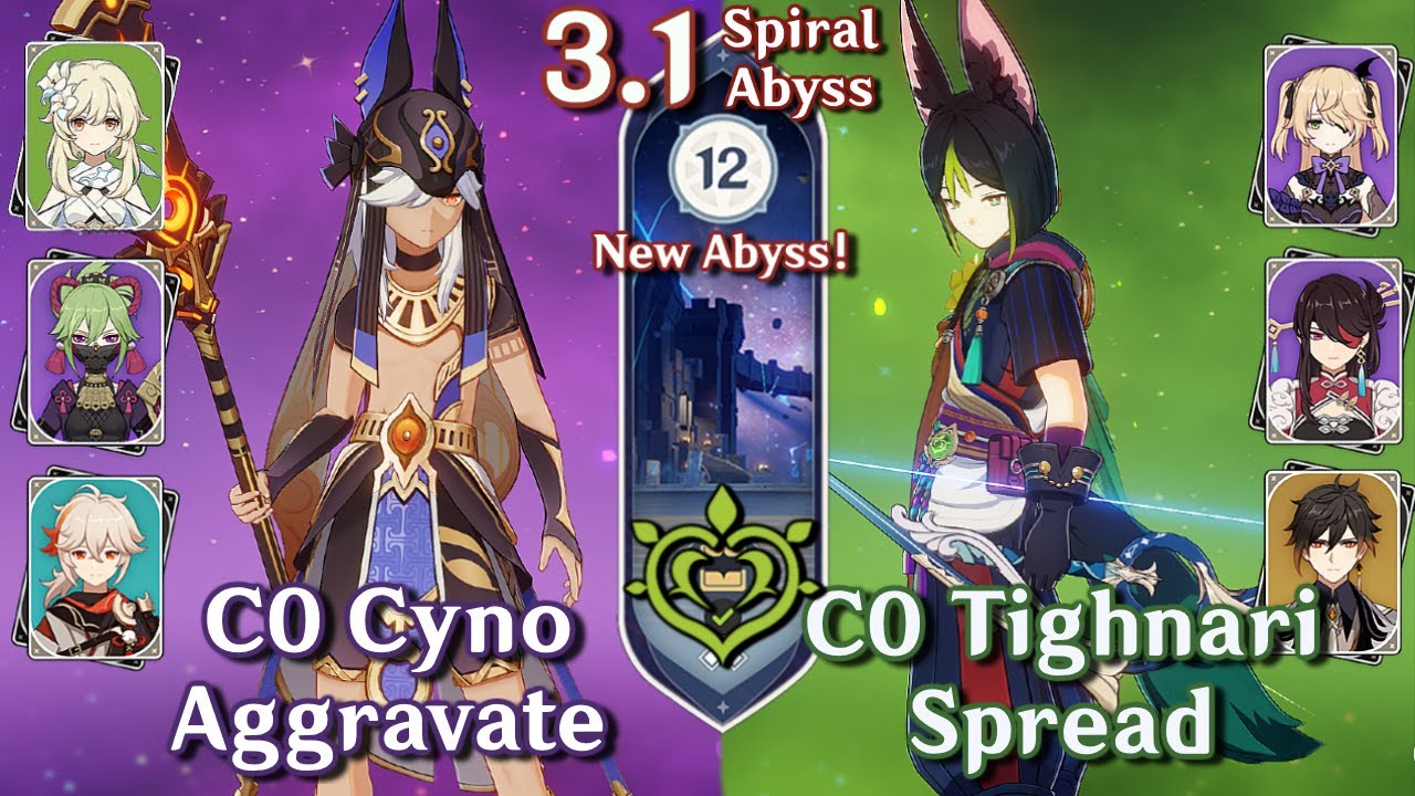 NEW SPIRAL ABYSS 3.1! C0 Cyno Aggravate & C0 Tighnari Spread | Floor 12 Full Stars | Genshin Impact