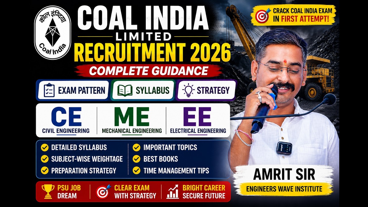 Coal India Ltd Recruitment 2026 | Exam Pattern| Syllabus & Strategy | CE ME EE Amrit Sir#coalindia
