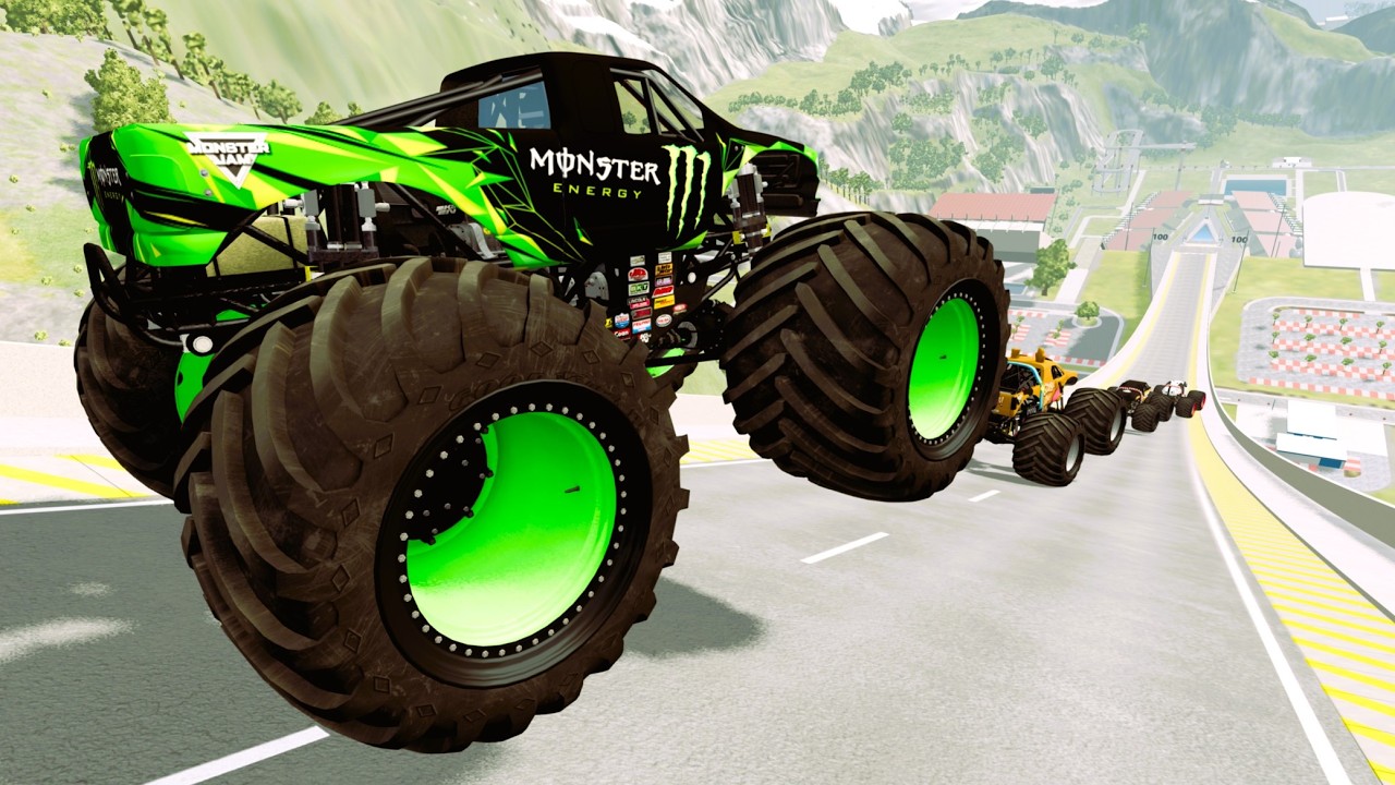 Epic High Speed Monster truck jumps CAR Stunts & crashes #87 | BeamNG Drive