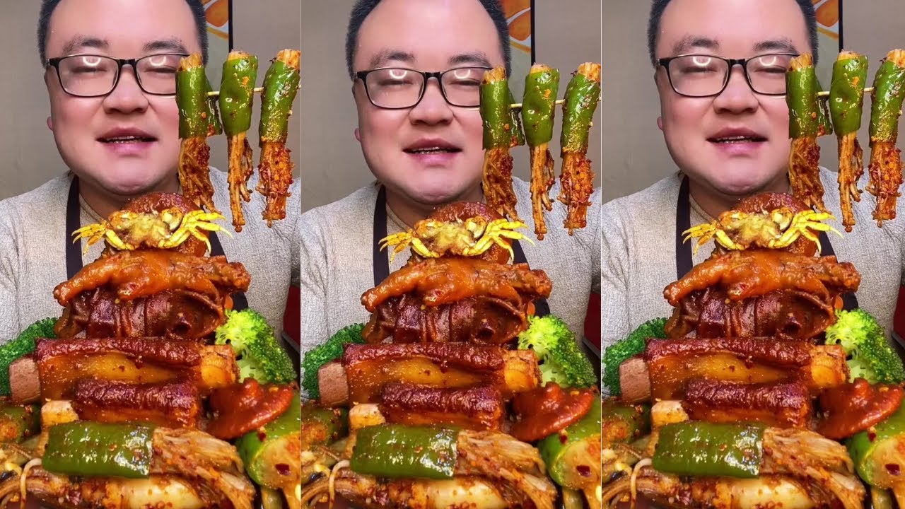 Rural ASMR Satisfying Eating | Braised Pork Ribs Eating Show | Home Cooking Rural Food
