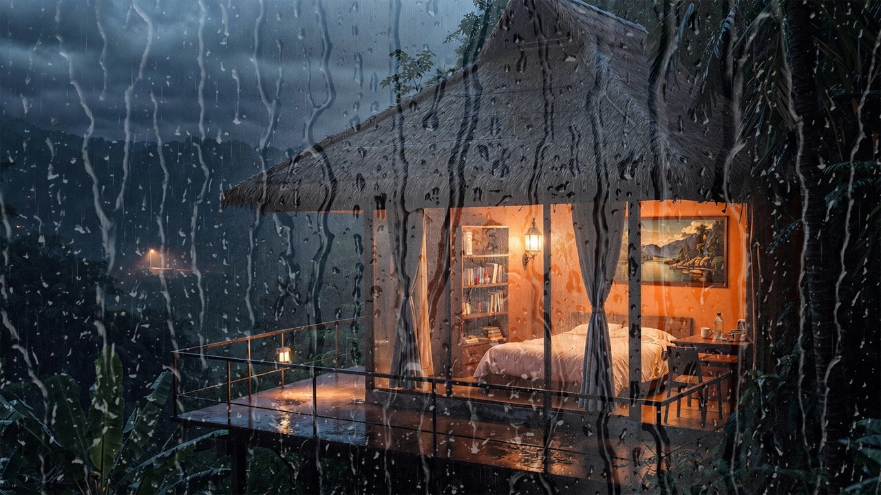 Sleep in a Glass Cliff Villa | Relaxing Rain Sounds for Sleeping (3 Hours)