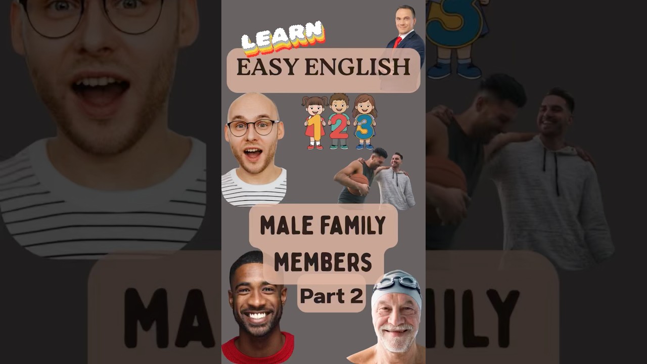 Male Family Members in English | ESL Vocabulary | Easy English 123 
