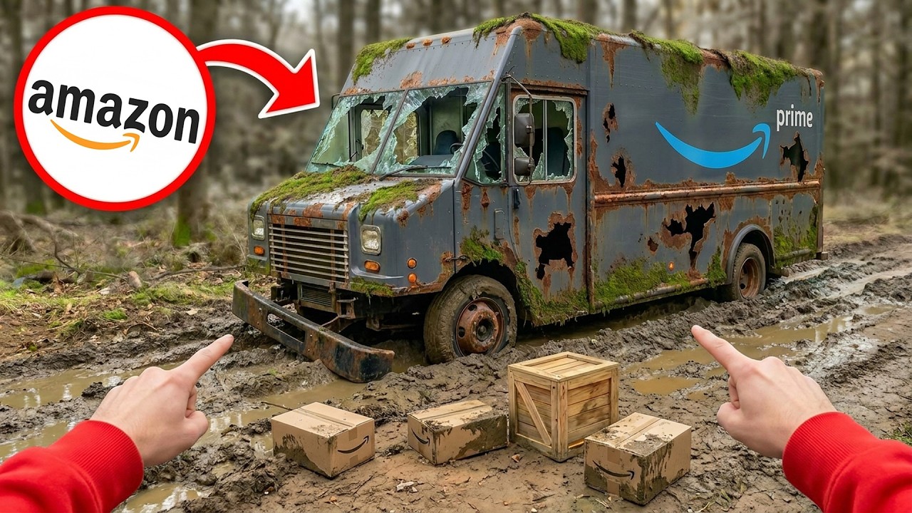 Первый запуск заброшенного фургона Amazon | Тест-драйв забытого фургона Amazon Prime от первого лица