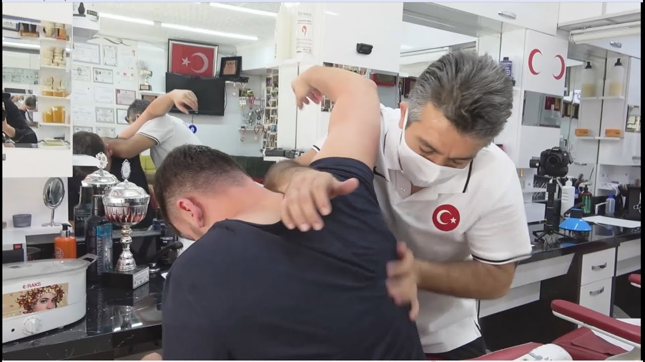 ASMR Turkish Barber By Münür Önkan Head,Face,Body,Back,Neck and Arm Massage
