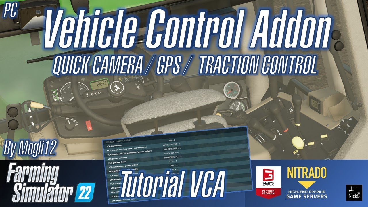 FS 22 ⚙️ Vehicle Control Addon: GPS, trazione, camere [Presentazione PC] 