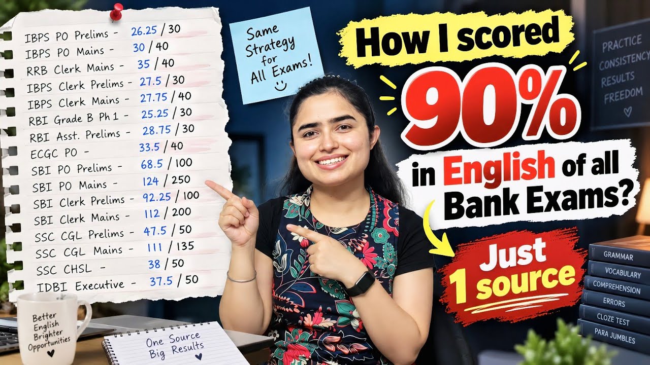 How I Scored 90%+ in English in all Bank Exams 🔥 | English Strategy by Shivani Keswani #english 