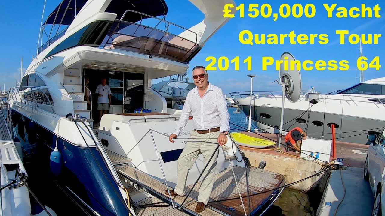 £150,000 Yacht Quarters Tour : 2011 Princess 64