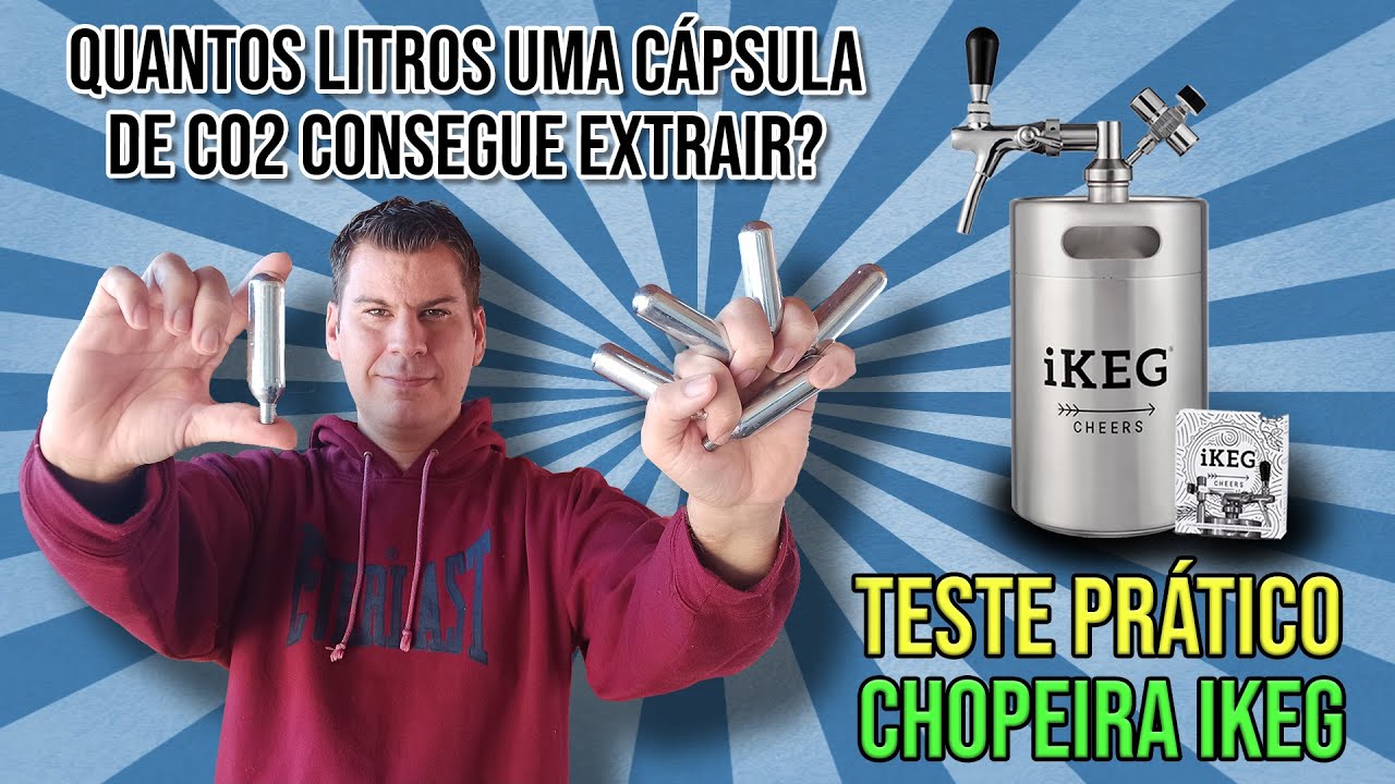 Quantos litros uma capsula de CO2 consegue extrair do iKeg?