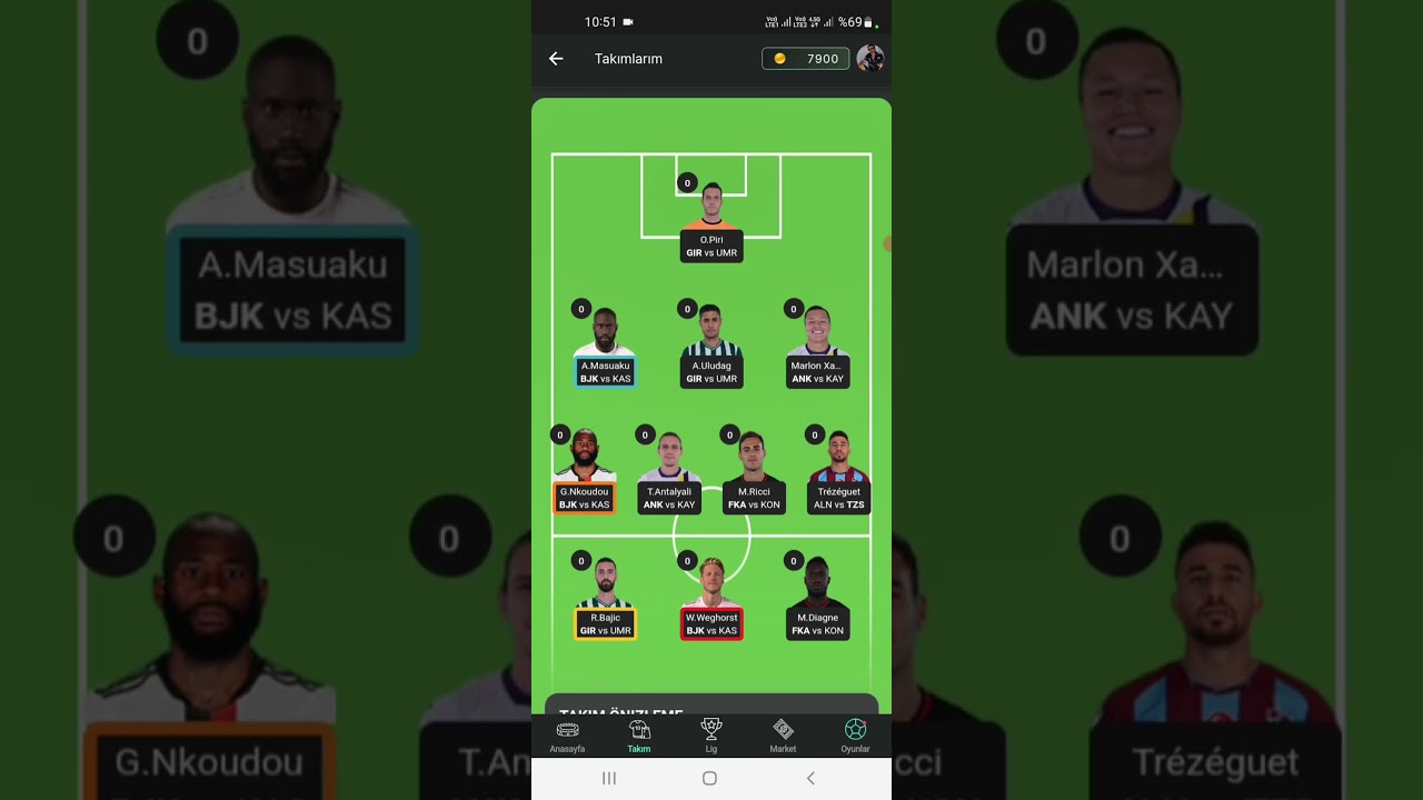 FANTAZZİE UYGULANMASI 18.HAFTA KADRO KURULUMU