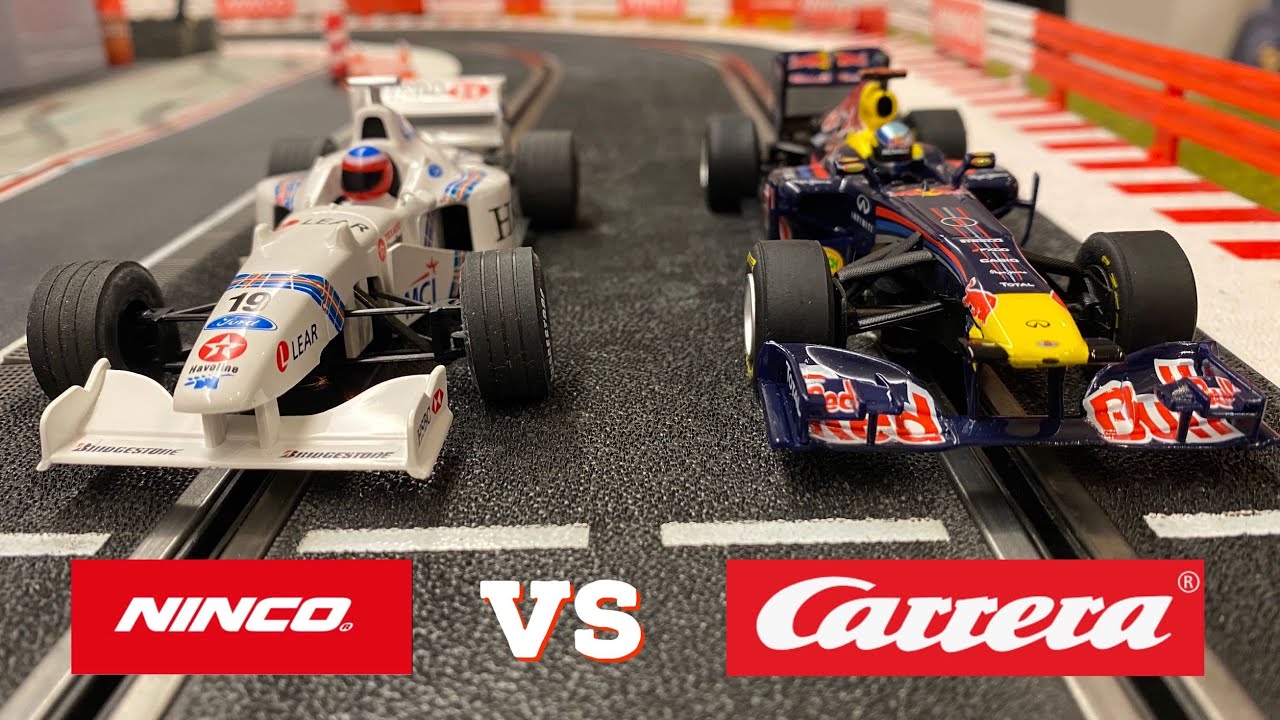 NINCO vs CARRERA - 🇪🇸 vs 🇦🇹 10 Lap Race with amazing Photofinish - Ninco F1 vs Carrera F1