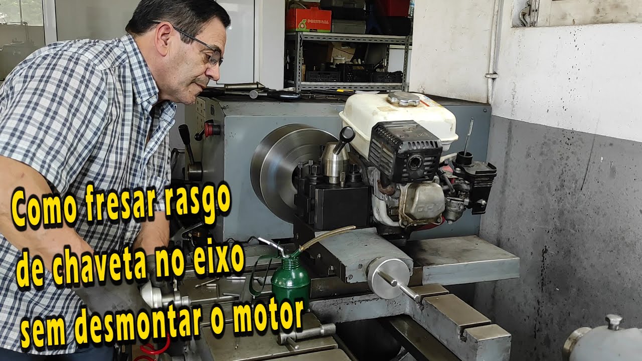 COMO FRESAR RASGO de CHAVETA no EIXO sem DESMONTAR o MOTOR de JATO de ÁGUA  | HOW to MILL the SHAFT