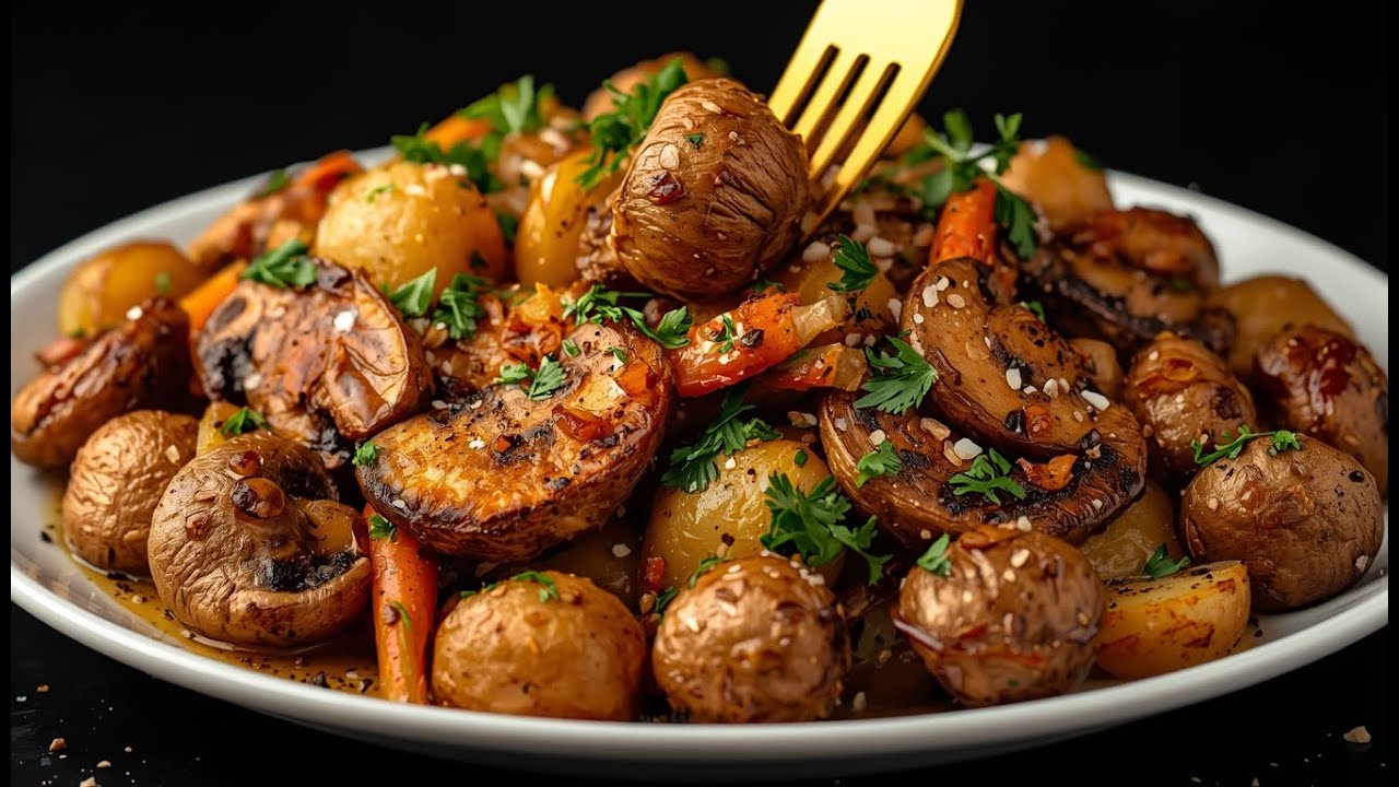 Pilze mit Knoblauch – leckerer als Fleisch! Das beste Rezept für gebratene Pilze mit Kartoffeln!