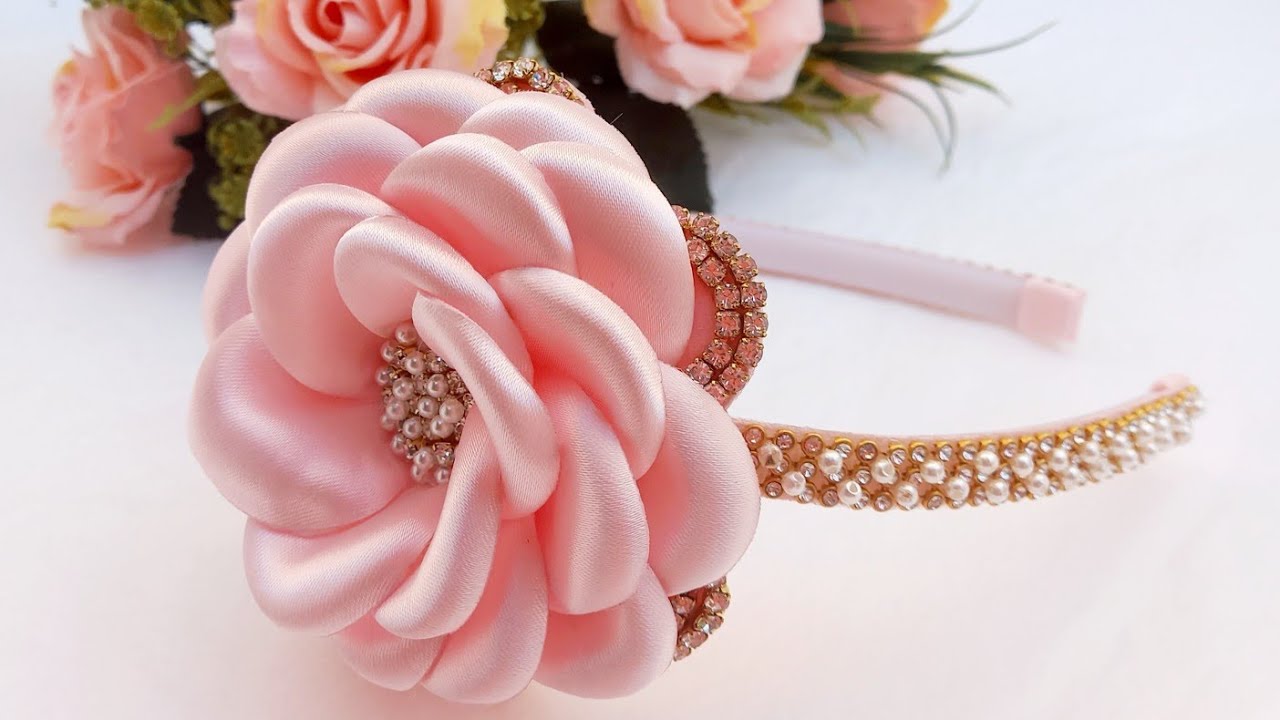 Flor boleada de luxo para aplicar, em tiaras,  bolsa, headband
