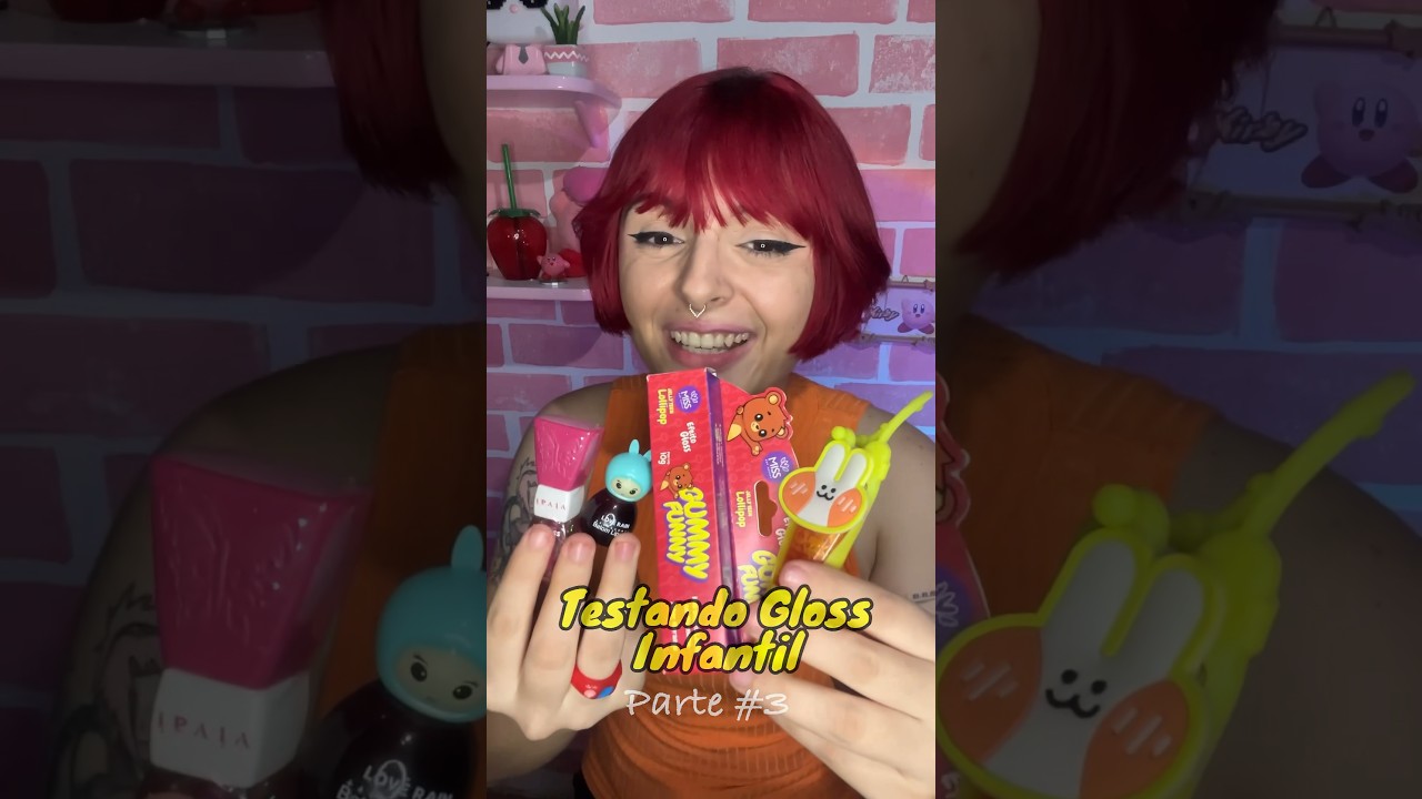 Testando Gloss infantil com embalagem fofa #3