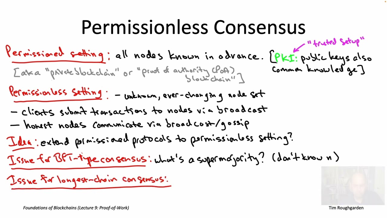 Foundations of Blockchains (Lecture 9.1: Permissionless Consensus)